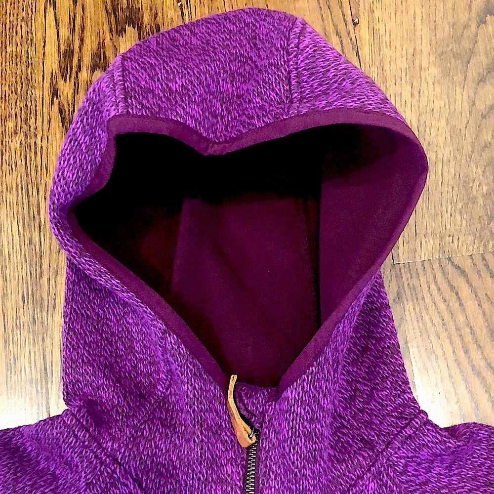 COLUMBIA Womens Raspberry Wine Knit Full Zip Fleece Lined Zip Pockets Hoodie Lrg - Picture 5 of 15
